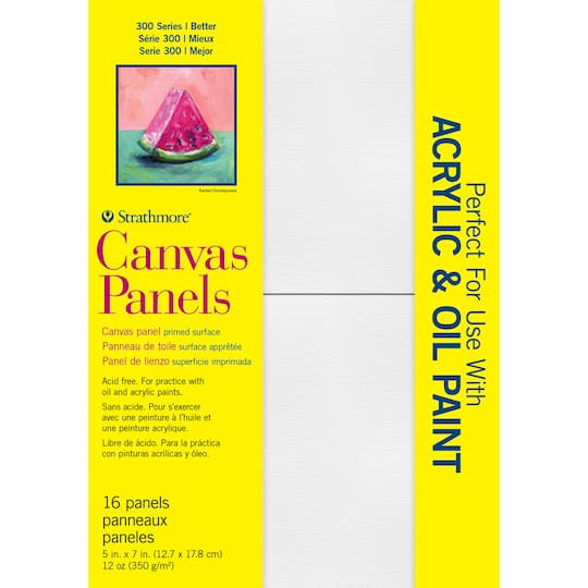 Strathmore® 300 Series 5" x 7" White Canvas Panels, 16ct.